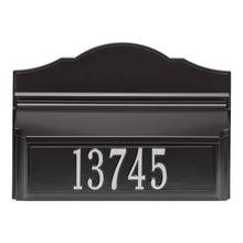 Load image into Gallery viewer, Whitehall Black w/ Silver / No Colonial Wall Mailbox Pkg 2
