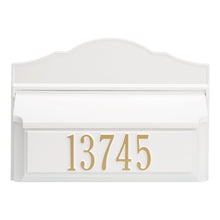 Load image into Gallery viewer, Whitehall White w/ Gold / No Colonial Wall Mailbox Pkg 2