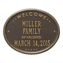 Load image into Gallery viewer, Whitehall One Line / Bronze w/ Gold / No Welcome Oval Wall Plaque - &quot;Family&quot;
