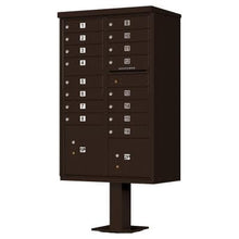 Load image into Gallery viewer, Auth Florence Cluster Boxes Vital 1570-16AF - 16 Tenant Door, 2 Parcel Lockers, Standard Style Security CBU Cluster Mailbox (Pedestal Included)