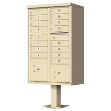 Load image into Gallery viewer, Auth Florence Cluster Boxes Vital 1570-16AF - 16 Tenant Door, 2 Parcel Lockers, Standard Style Security CBU Cluster Mailbox (Pedestal Included)