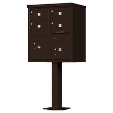 Load image into Gallery viewer, Auth Florence Cluster Boxes Dark Bronze / No Vital 1570-4T5 - 4 Tenant Door Standard Style CBU Mailbox (Pedestal Included)