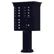 Load image into Gallery viewer, Auth Florence Cluster Boxes Black / No Vital 1570-12V - 12 Tenant Door, 1 Parcel Locker, Decorative Classic Style Cap Security CBU Cluster Mailbox (Pedestal Included)