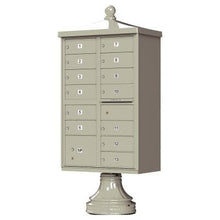 Load image into Gallery viewer, Auth Florence Cluster Boxes Vital 1570-13V2 - 13 Tenant Door, 1 Parcel Locker, Vogue Decorative Traditional Style Cap Security CBU Cluster Mailbox (Pedestal Included)