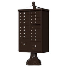 Load image into Gallery viewer, Auth Florence Cluster Boxes Vital 1570-16V2 - 16 Tenant Door, 2 Parcel Lockers, Vogue Decorative Traditional Style Cap Security CBU Cluster Mailbox (Pedestal Included)
