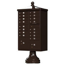 Load image into Gallery viewer, Auth Florence Cluster Boxes Vital 1570-16V2 - 16 Tenant Door, 2 Parcel Lockers, Vogue Decorative Traditional Style Cap Security CBU Cluster Mailbox (Pedestal Included)