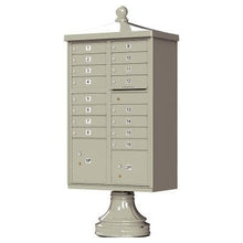 Load image into Gallery viewer, Auth Florence Cluster Boxes Postal Grey / No Vital 1570-16V2 - 16 Tenant Door, 2 Parcel Lockers, Vogue Decorative Traditional Style Cap Security CBU Cluster Mailbox (Pedestal Included)