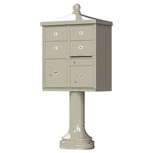 Load image into Gallery viewer, Auth Florence Cluster Boxes Postal Grey / No Vital 1570-4T5V2 - 4 Tenant Door Vogue Decorative Traditional Style Cap CBU Mailbox (Pedestal Included)