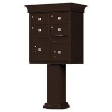 Load image into Gallery viewer, Auth Florence Cluster Boxes Dark Bronze / No Vital 1570-4T5V - 4 Tenant Door Decorative Classic Style CBU Mailbox (Pedestal Included)
