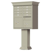 Load image into Gallery viewer, Auth Florence Cluster Boxes Postal Grey / No Vital 1570-8V - 8 Tenant Door, 2 Parcel Lockers, Decorative Classic Style Cap Security CBU Cluster Mailbox (Pedestal Included)
