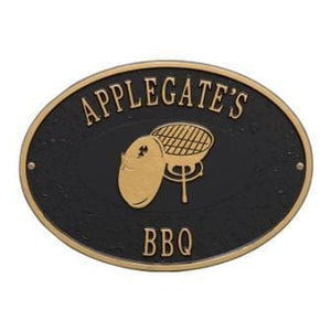 Whitehall One Line / Black w/ Gold / No Charcoal Grill Wall Plaque