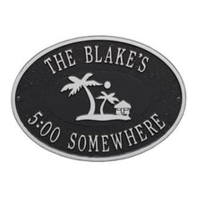 Load image into Gallery viewer, Whitehall One Line / Black w/ Silver / No Island Time Palm Wall Plaque