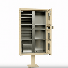 Load image into Gallery viewer, Auth Florence Cluster Boxes 12-Unit Pedestal Mount Standard Security Cluster Box with "Traditional" Decorative Cap and Pedestal Cover