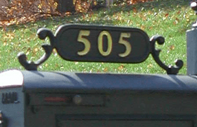 Carolina Mailboxes, Inc. Mailbox Numbers #1 Number Plate with 2-inch Brass