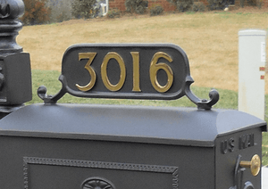 Carolina Mailboxes, Inc. Mailbox Numbers #3 Number Plate with 3-inch Brass