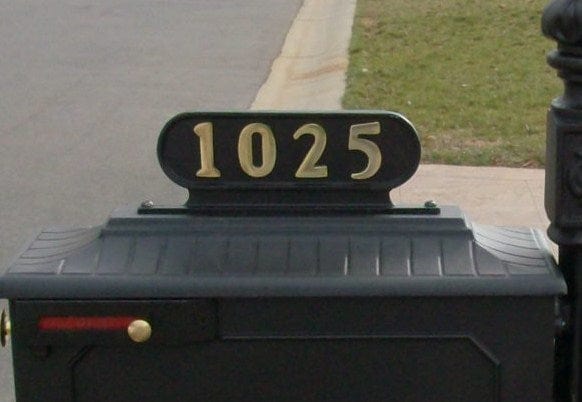 #8 Number Plate with 2-inch Brass – Carolina Mailboxes, Inc.