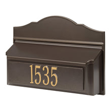Load image into Gallery viewer, Whitehall Bronze w/ Gold / No Colonial Wall Mailbox Pkg 2
