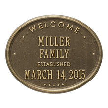 Load image into Gallery viewer, Whitehall One Line / Antique Brass / No Welcome Oval Wall Plaque - &quot;Family&quot;
