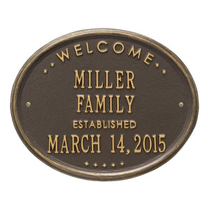 Whitehall One Line / Bronze w/ Gold / No Welcome Oval Wall Plaque - "Family"