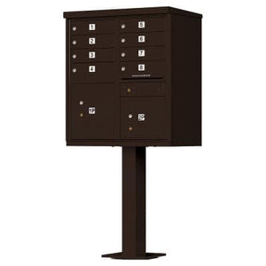 Auth Florence Cluster Boxes Dark Bronze / No Vital1570-8 - 8 Tenant Door, 2 Parcel Lockers, Standard Style CBU Cluster Mailbox (Pedestal Included)