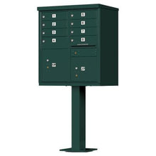 Load image into Gallery viewer, Auth Florence Cluster Boxes Forest Green / No Vital1570-8 - 8 Tenant Door, 2 Parcel Lockers, Standard Style CBU Cluster Mailbox (Pedestal Included)
