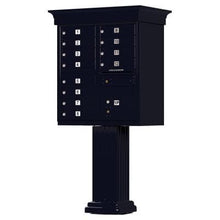 Load image into Gallery viewer, Auth Florence Cluster Boxes Black / No Vital 1570-12V - 12 Tenant Door, 1 Parcel Locker, Decorative Classic Style Cap Security CBU Cluster Mailbox (Pedestal Included)
