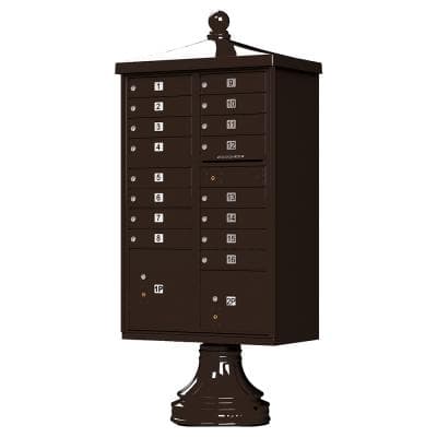 Vital 1570-16V2 | 16 Door, 2 Parcel Lockers, Traditional Cluster