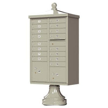 Load image into Gallery viewer, Auth Florence Cluster Boxes Postal Grey / No Vital 1570-16V2 - 16 Tenant Door, 2 Parcel Lockers, Vogue Decorative Traditional Style Cap Security CBU Cluster Mailbox (Pedestal Included)
