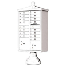 Load image into Gallery viewer, Auth Florence Cluster Boxes White / No Vital 1570-16V2 - 16 Tenant Door, 2 Parcel Lockers, Vogue Decorative Traditional Style Cap Security CBU Cluster Mailbox (Pedestal Included)
