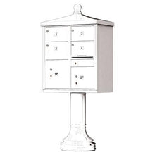 Load image into Gallery viewer, Auth Florence Cluster Boxes White / No Vital 1570-4T5V2 - 4 Tenant Door Vogue Decorative Traditional Style Cap CBU Mailbox (Pedestal Included)
