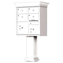 Load image into Gallery viewer, Auth Florence Cluster Boxes White / No Vital 1570-4T5V - 4 Tenant Door Decorative Classic Style CBU Mailbox (Pedestal Included)
