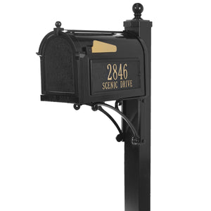 Whitehall One Line / Black / No Whitehall Deluxe Capital Mailbox Package