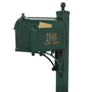 Whitehall One Line / Green / No Whitehall Deluxe Capital Mailbox Package
