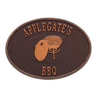 Whitehall One Line / Antique Copper / No Charcoal Grill Wall Plaque