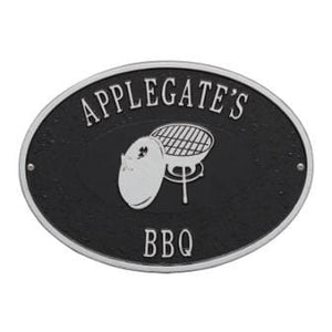 Whitehall One Line / Black w/ Silver / No Charcoal Grill Wall Plaque