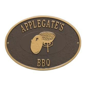 Whitehall One Line / Bronze w/ Gold / No Charcoal Grill Wall Plaque